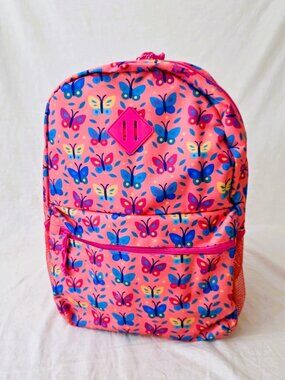 NWOT! Lightweight Pink/Orange Backpack w/Butterflies Design and Bottle Pockets